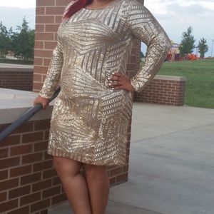 Gold sequin dress
